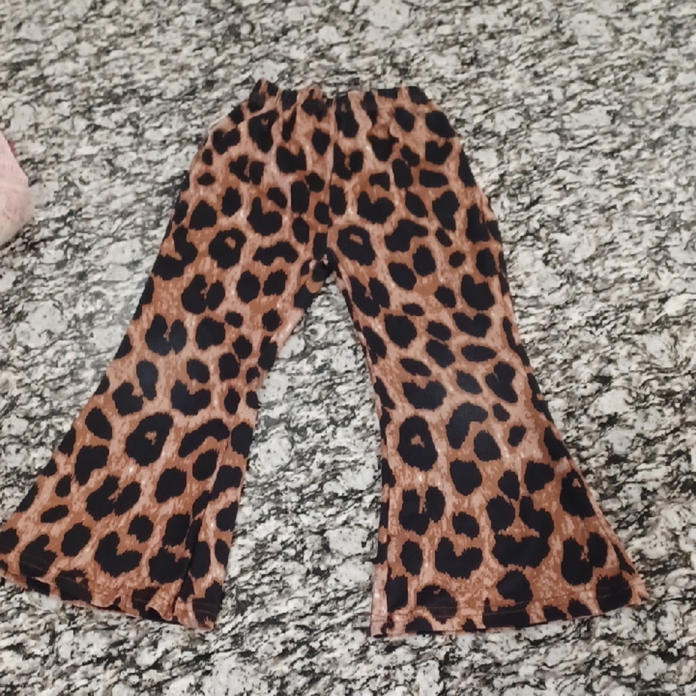 Kids' Leopard Pattern Flared Trousers